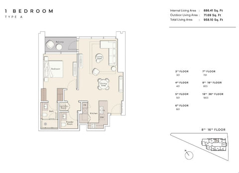 1BR One River Point Residence