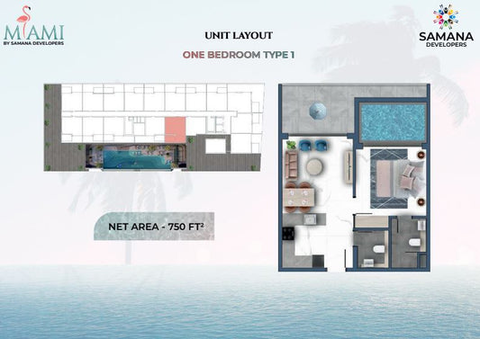 1BR SAMANA Miami - D14