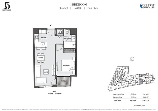 1BR 15 Northside Residence