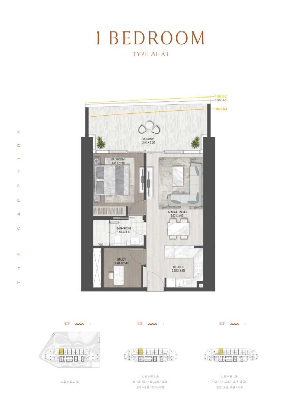 1BR DAMAC Sapphire by Premier Heights Real Estates in Dubai 