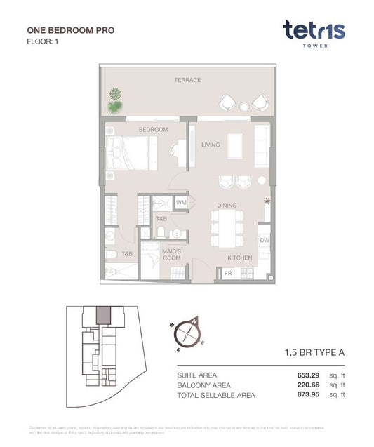 1BR Pro Tetr1s Tower by Premier Heights Real Estates in Dubai 