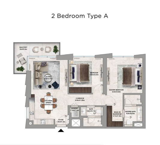 2BR Address Residence Hills Estate