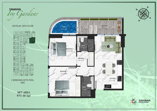 2BR Samana IVY Gardens by Premier Heights Real Estates in Dubai 