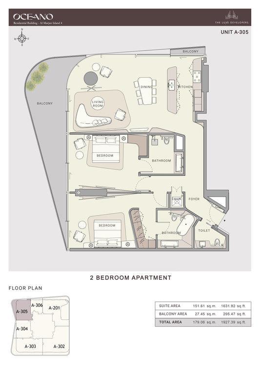 2BR Oceano by Premier Heights Real Estates in Dubai 