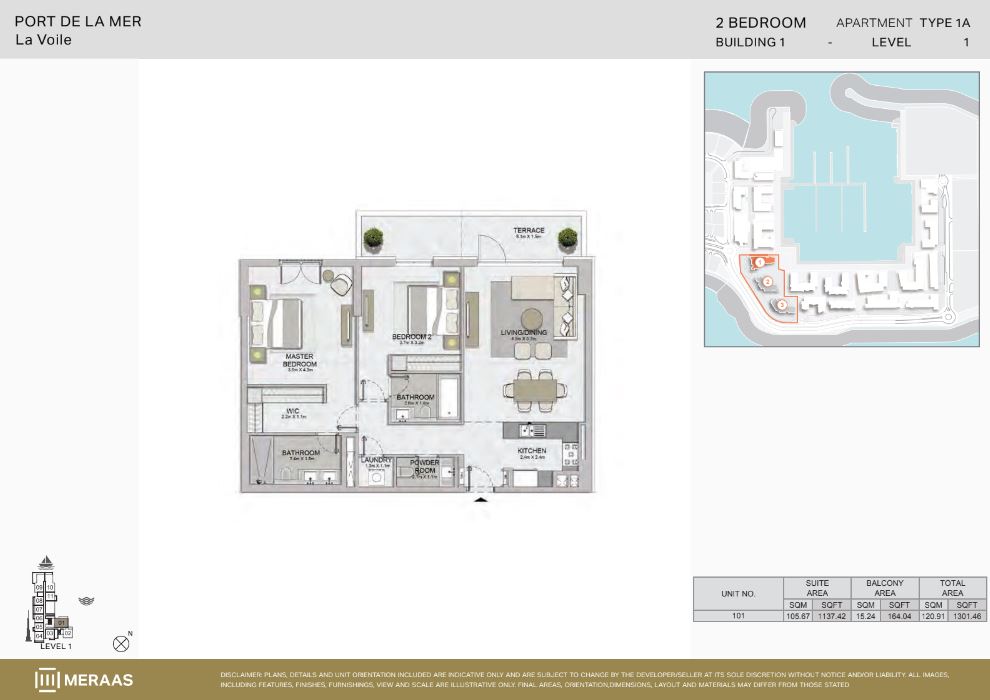 2BR La Voile Port de La Mer by Premier Heights Real Estates in Dubai 