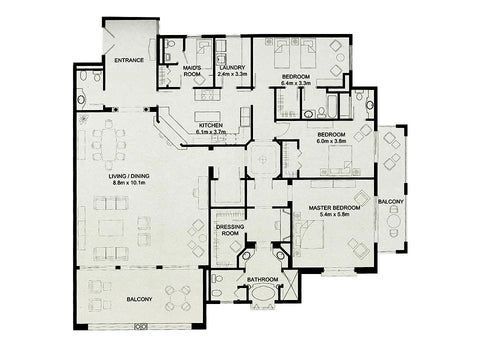 The Fairmont Palm Residences 3BR