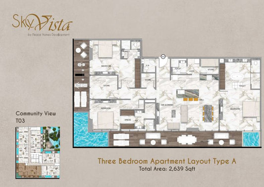 3BR Sky Vista - D12 by Premier Heights Real Estates in Dubai 