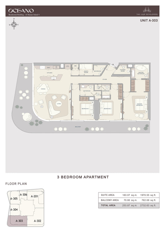 3BR Oceano by Premier Heights Real Estates in Dubai 