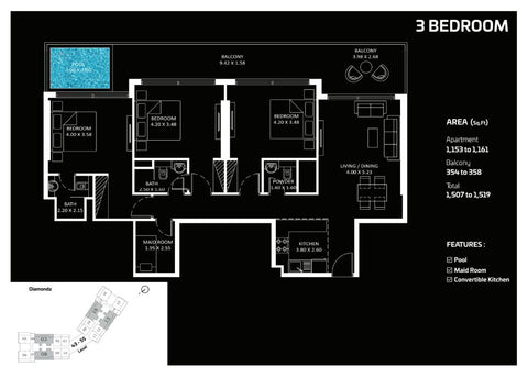 3BR Diamondz by Danube