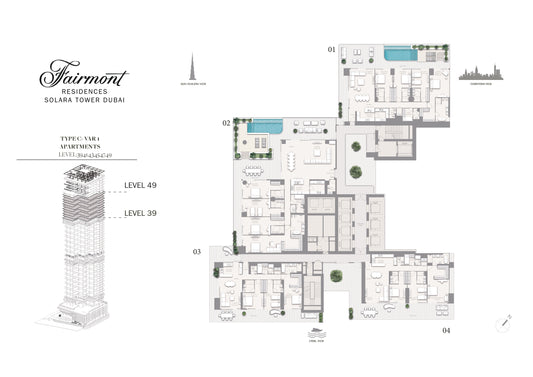 3BR Fairmont Residences Solara Tower