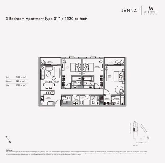 3BR Jannat Midtown