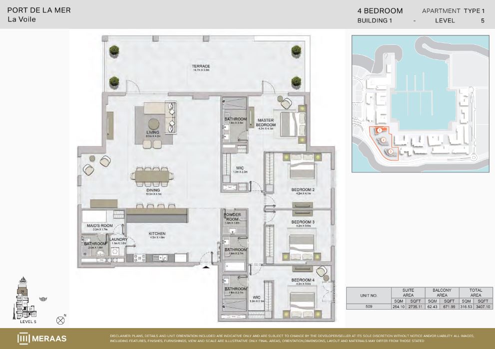 4BR La Voile Port de La Mer by Premier Heights Real Estates in Dubai 