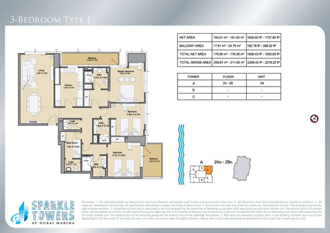 3BR Sparkle Towers by Premier Heights Real Estates in Dubai 