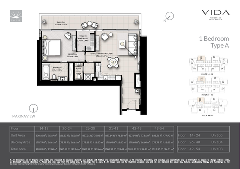 1BR Vida Residence & Yacht Club